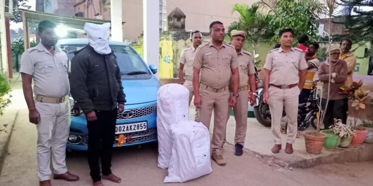 ୪୧ କେଜି ଗଞ୍ଜେଇ ଜବତଗଞ୍ଜେଇ ସହ କାର ଓ ଚାଲାଣକାରୀ ଗିରଫ