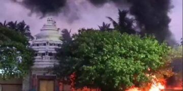 ଭୟାବହ ଅଗ୍ନିକାଣ୍ଡରେ ଶ୍ରୀଗୁଣ୍ଡିଚା ମନ୍ଦିର ପାଚେରୀ କ୍ଷତିଗ୍ରସ୍ତ