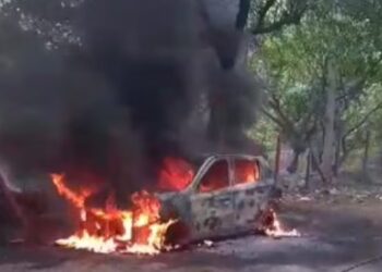 ଦୁର୍ଘଟଣାରେ ଜଳିଗଲା କାର