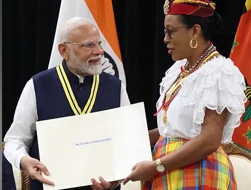 ପ୍ରଧାନମନ୍ତ୍ରୀ ଡୋମିନିକାର ସର୍ବୋଚ୍ଚ ସମ୍ମାନରେ ହେଲେ ସମ୍ମାନିତ