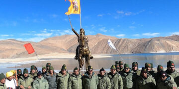 ପୂର୍ବ ଲଦାଖର ପେଙ୍ଗୋଙ୍ଗ ସୋରେ ସେନା କରିଲେ ଶିବାଜୀଙ୍କ ମୂର୍ତ୍ତି ଉନ୍ମୋଚନ