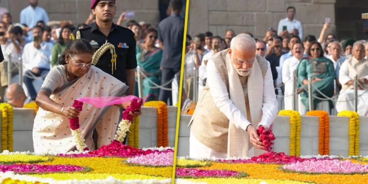 ଗାନ୍ଧିଜୀଙ୍କୁ ଶ୍ରଦ୍ଧାଞ୍ଜଳି ଜଣାଇଲେ ରାଷ୍ଟ୍ରପତି ଓ ପ୍ରଧାନମନ୍ତ୍ରୀ