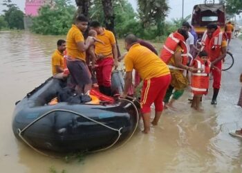 ଲଗାଣ ବର୍ଷା ଯୋଗୁଁ  ସୁବର୍ଣ୍ଣରେଖା ନଦୀରେ ବନ୍ୟା