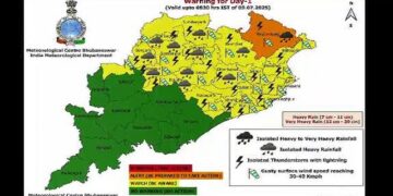 ଉତ୍ତର ଓ ପଶ୍ଚିମ ଓଡ଼ିଶାରେ ପ୍ରବଳ ବର୍ଷା ସମ୍ଭାବନା, ୧୦ ଜିଲ୍ଲାକୁ ୟେଲୋ ୱାର୍ଣ୍ଣିଂ ଜାରି