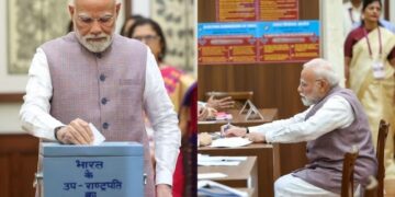 ଉପରାଷ୍ଟ୍ରପତି ନିର୍ବାଚନ ପାଇଁ ଭୋଟିଂ ଆରମ୍ଭ, ପ୍ରଧାନମନ୍ତ୍ରୀ ମୋଦି ଦେଲେ ଭୋଟ୍