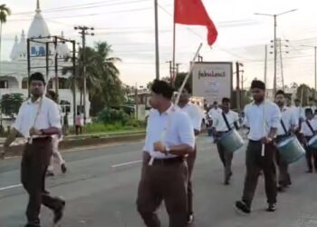 ଆରଏସଏସ ର ୧୦୦ ବର୍ଷ ପାଳନ ଉପଲକ୍ଷେ ପଦସଞ୍ଚଳନ