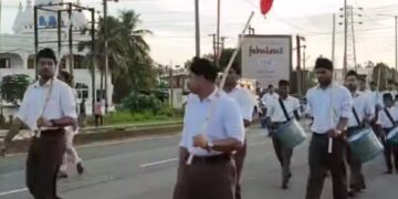 ଆରଏସଏସ ର ୧୦୦ ବର୍ଷ ପାଳନ ଉପଲକ୍ଷେ ପଦସଞ୍ଚଳନ