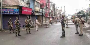 ଶାନ୍ତ ରହିଛି କଟକ ସହର, ବକ୍ସି ବଜାର ଛକରୁ ଦରଘା ବଜାର ଜେଲ୍ ରୋଡ ଯାଏ ପୋଲିସ ଛାଉଣୀ