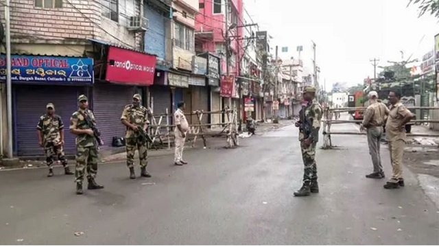 ଶାନ୍ତ ରହିଛି କଟକ ସହର, ବକ୍ସି ବଜାର ଛକରୁ ଦରଘା ବଜାର ଜେଲ୍ ରୋଡ ଯାଏ ପୋଲିସ ଛାଉଣୀ