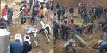 ଆଗ୍ରା : ଭୁଶୁଡିଲା ନିର୍ମାଣାଧୀନ ବେସମେଣ୍ଟ, ଅନେକ ଶ୍ରମିକ ଦବିଥିବା ଆଶଙ୍କା