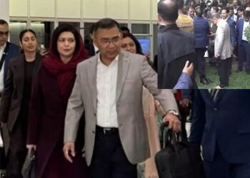 ଦୀର୍ଘ ୧୭ ବର୍ଷ ପରେ ସ୍ବଦେଶ ଫେରିଲେ ତାରିକ ରେହମାନ, ଢାକା ପହଞ୍ଚିବା ପରେ ଖାଲିପାଦରେ ଠିଆ ହେଲେ