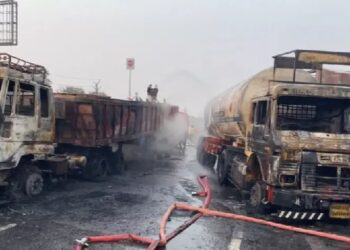 ଜୟପୁରରେ ମର୍ମନ୍ତୁଦ ଦୁର୍ଘଟଣା, କେମିକାଲ ଟ୍ୟାଙ୍କର ଏବଂ ଟ୍ରକ ଧକ୍କା